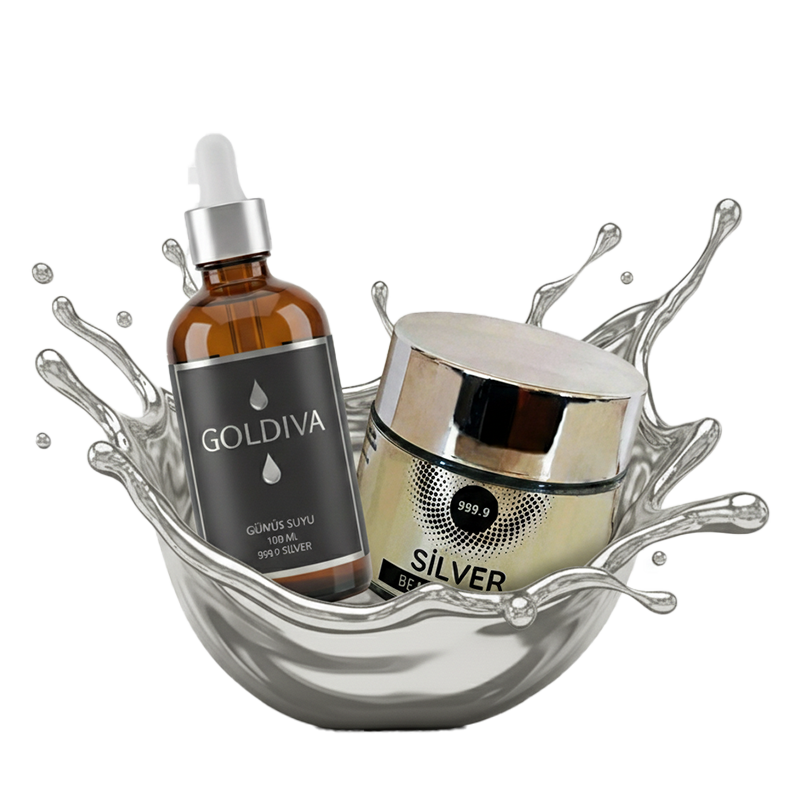 Gümüş Yüz Bakım Seti - Gümüş Suyu 100ml 360ppm - Gümüş Krem %100 doğal